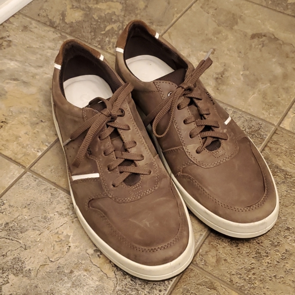 Ecco Men's Brown Nubuck Leather Oxford Sneakers US 10/EUR 44